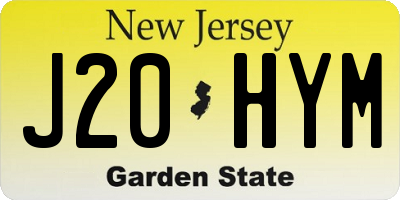 NJ license plate J20HYM
