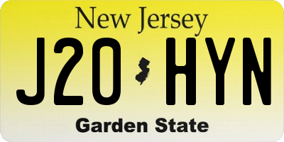 NJ license plate J20HYN