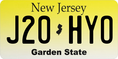 NJ license plate J20HYO