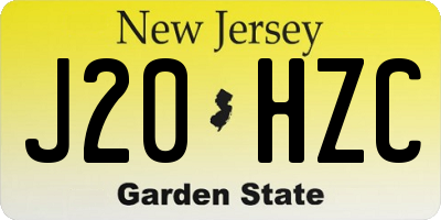 NJ license plate J20HZC