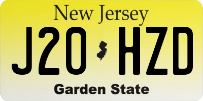 NJ license plate J20HZD