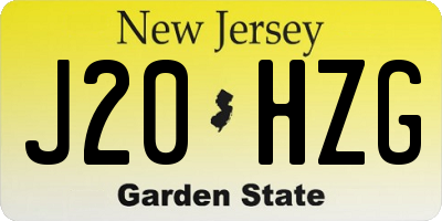 NJ license plate J20HZG