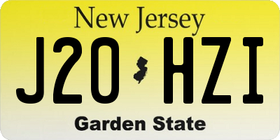 NJ license plate J20HZI