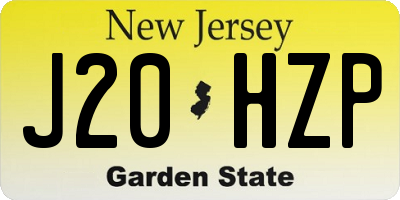 NJ license plate J20HZP