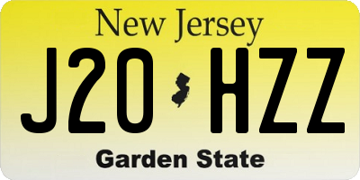 NJ license plate J20HZZ