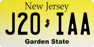 NJ license plate J20IAA