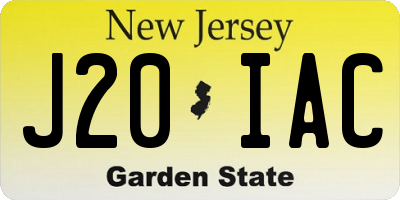 NJ license plate J20IAC