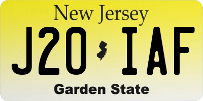 NJ license plate J20IAF