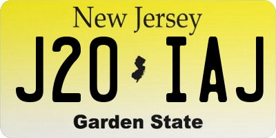 NJ license plate J20IAJ