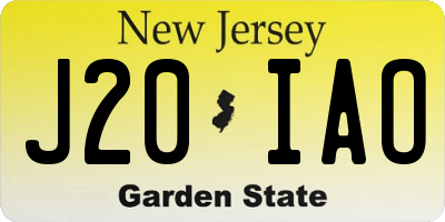 NJ license plate J20IAO