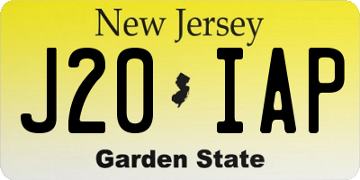 NJ license plate J20IAP