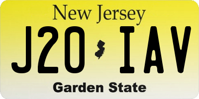 NJ license plate J20IAV