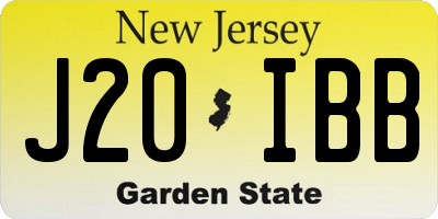 NJ license plate J20IBB