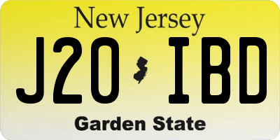 NJ license plate J20IBD