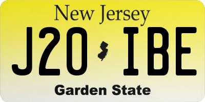 NJ license plate J20IBE