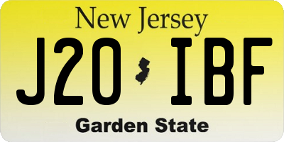 NJ license plate J20IBF