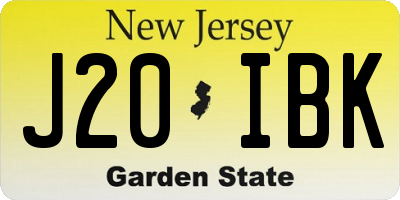 NJ license plate J20IBK