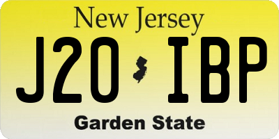 NJ license plate J20IBP
