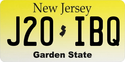 NJ license plate J20IBQ