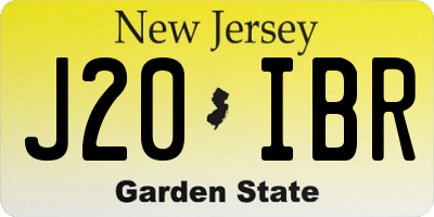 NJ license plate J20IBR