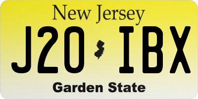 NJ license plate J20IBX