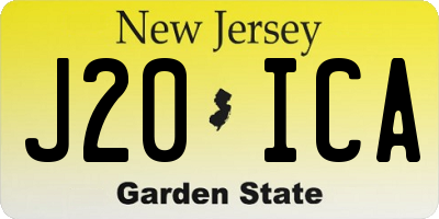 NJ license plate J20ICA