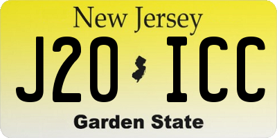 NJ license plate J20ICC