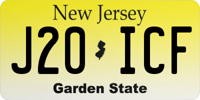 NJ license plate J20ICF