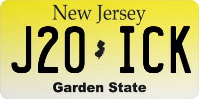 NJ license plate J20ICK