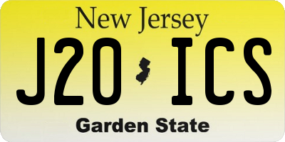NJ license plate J20ICS