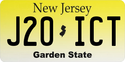 NJ license plate J20ICT