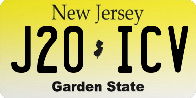 NJ license plate J20ICV