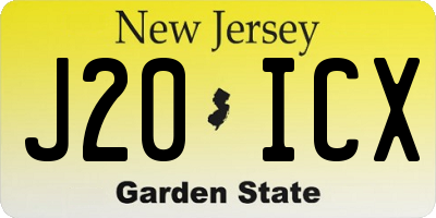 NJ license plate J20ICX