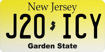 NJ license plate J20ICY