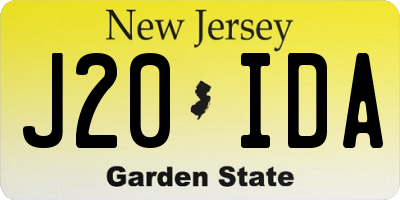 NJ license plate J20IDA