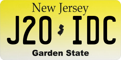 NJ license plate J20IDC