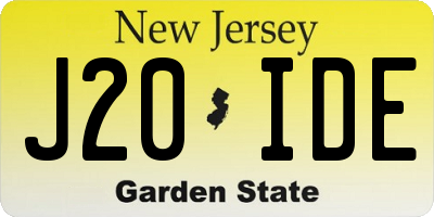 NJ license plate J20IDE