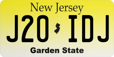 NJ license plate J20IDJ