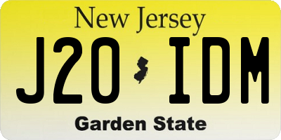 NJ license plate J20IDM