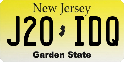 NJ license plate J20IDQ