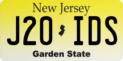NJ license plate J20IDS
