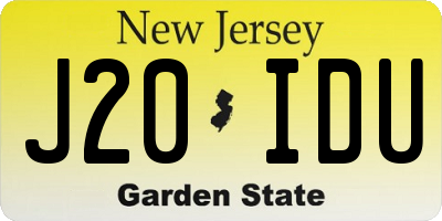 NJ license plate J20IDU