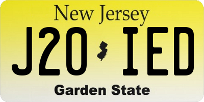NJ license plate J20IED