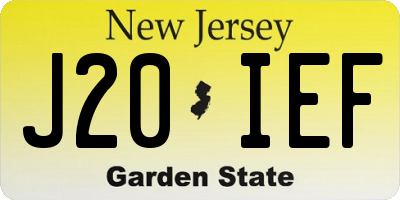 NJ license plate J20IEF