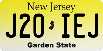 NJ license plate J20IEJ