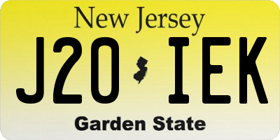 NJ license plate J20IEK