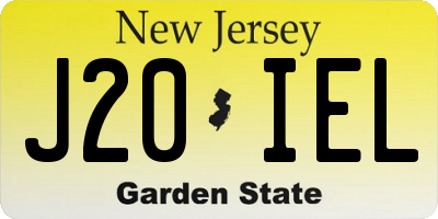 NJ license plate J20IEL