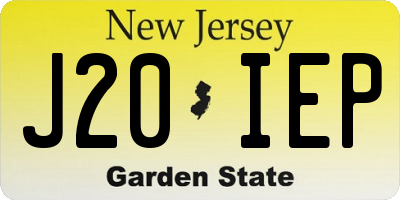 NJ license plate J20IEP