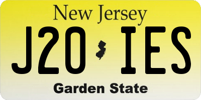 NJ license plate J20IES