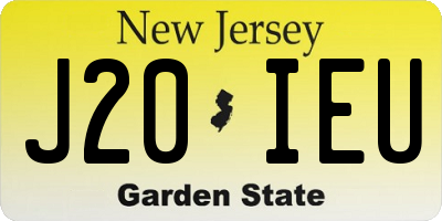 NJ license plate J20IEU